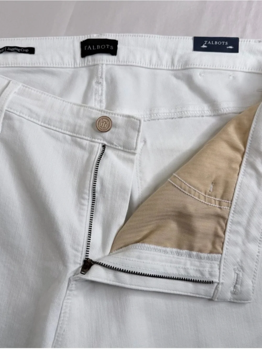 New Talbots White Jegging Crop 18W Plus High-waist Slimming Panel